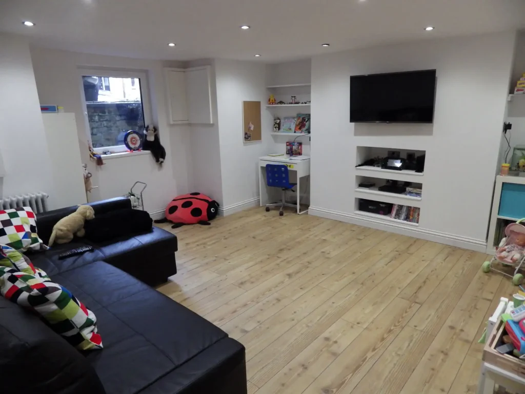 Cellar Conversion Lounge Area Photo in Manchester