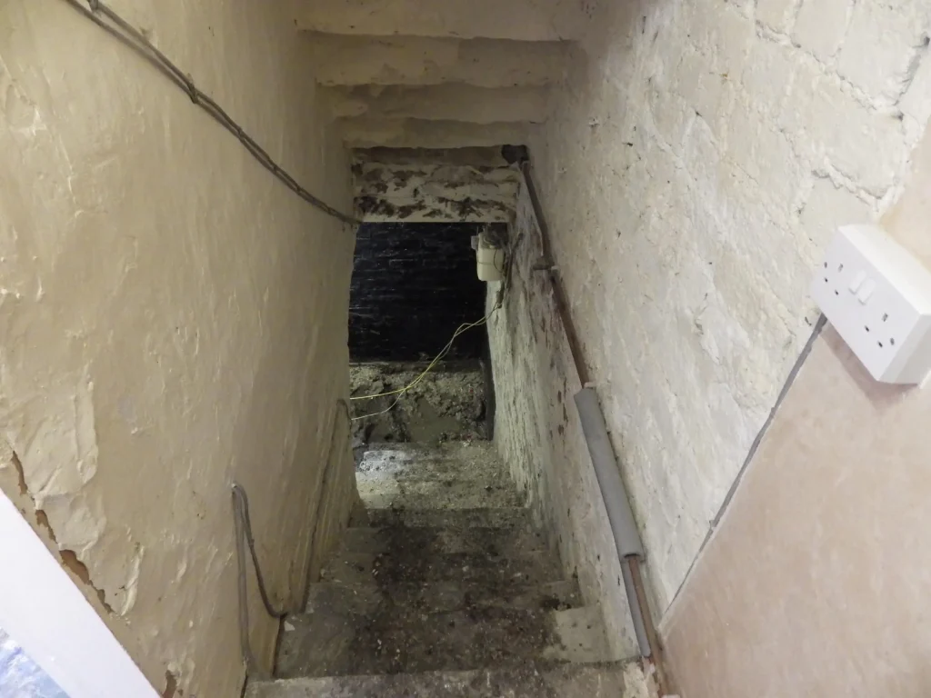 Cellar Conversion Staircase Before Photo in Manchester